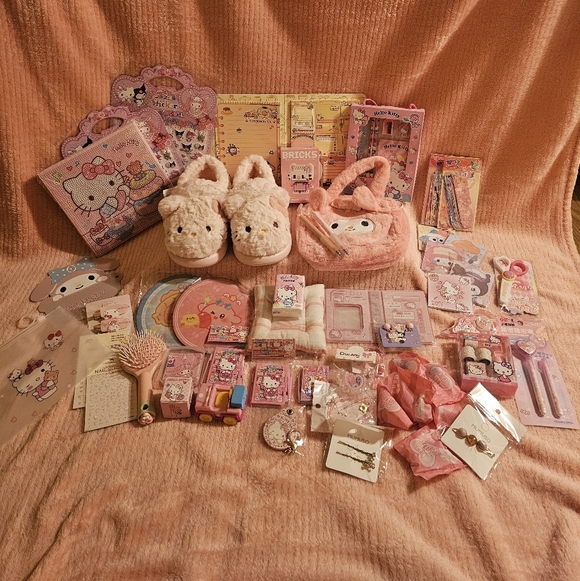 Sanrio Other - Sanrio Pink Slippers Plush Toys and Accessories Set Mystery Bundle Easter
